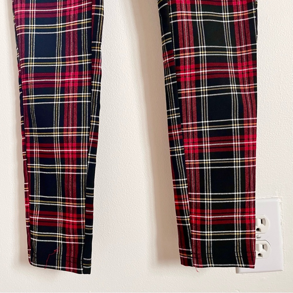 Zara Plaid Skinny Ankle Pants With Zipper Detail Size S EUC - Picture 8 of 10